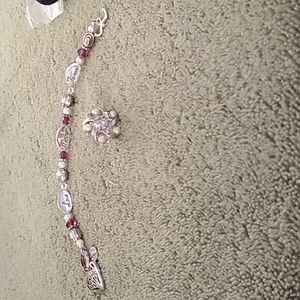 Mother Mary bracelet with single earring